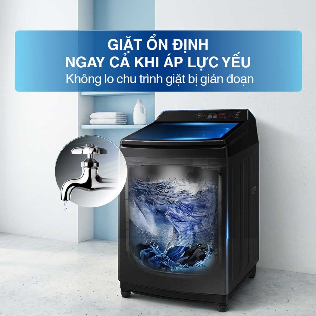Máy Giặt Samsung Cửa Trên WA40F17E7CSV 17kg - Động cơ Digital Inverter, màu Đen