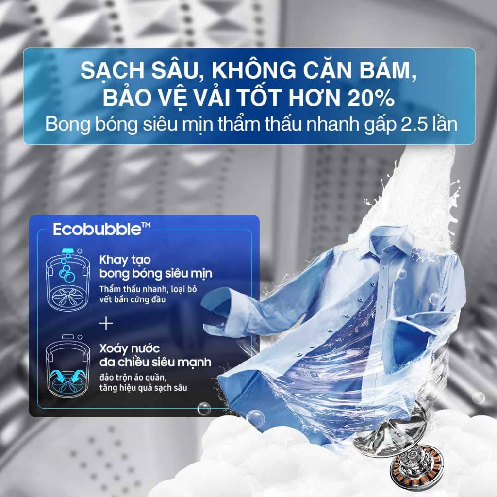 Máy Giặt Samsung Cửa TrênWA40F95E1CSV 9.5kg - Động cơ Digital Inverter, màu Đen
