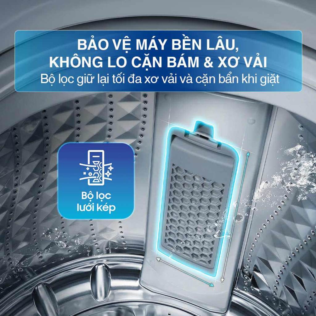 Máy Giặt Samsung Cửa TrênWA40F95E1CSV 9.5kg - Động cơ Digital Inverter, màu Đen