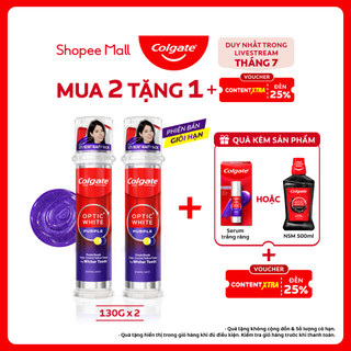 [KOLxColgate][MỚI] Bộ 2 kem đánh răng Colgate vòi nhấn thông minh,khóa chân không hạn chế tiếp xúc vi khuẩn 130g
