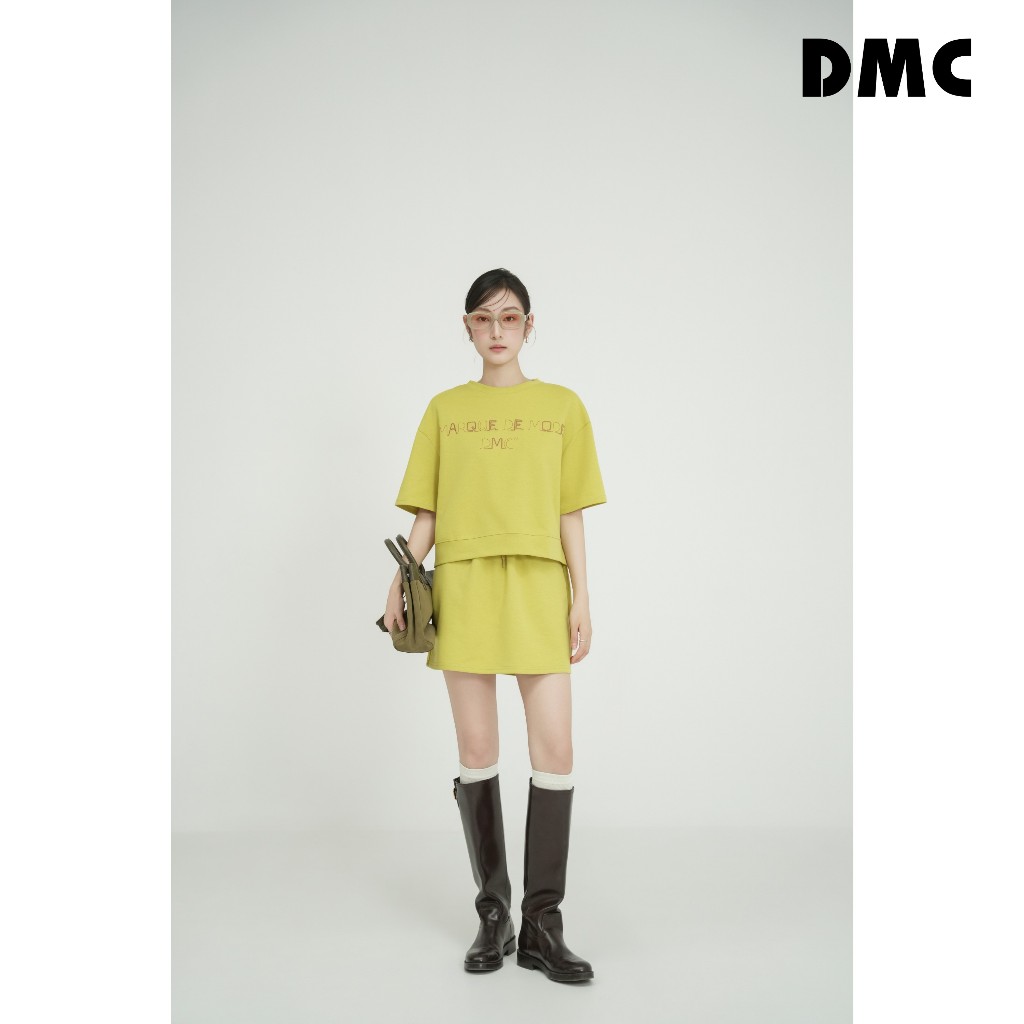 [EC2] Set bộ áo chân váy ngắn MARQUE DE MODE DMC (Yellow Cotton Tshirt And Mini Skirt Set)