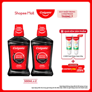 Bộ 2 nước súc miệng Colgate the mát dài lâu gấp 10X - diệt 99,9% vi khuẩn