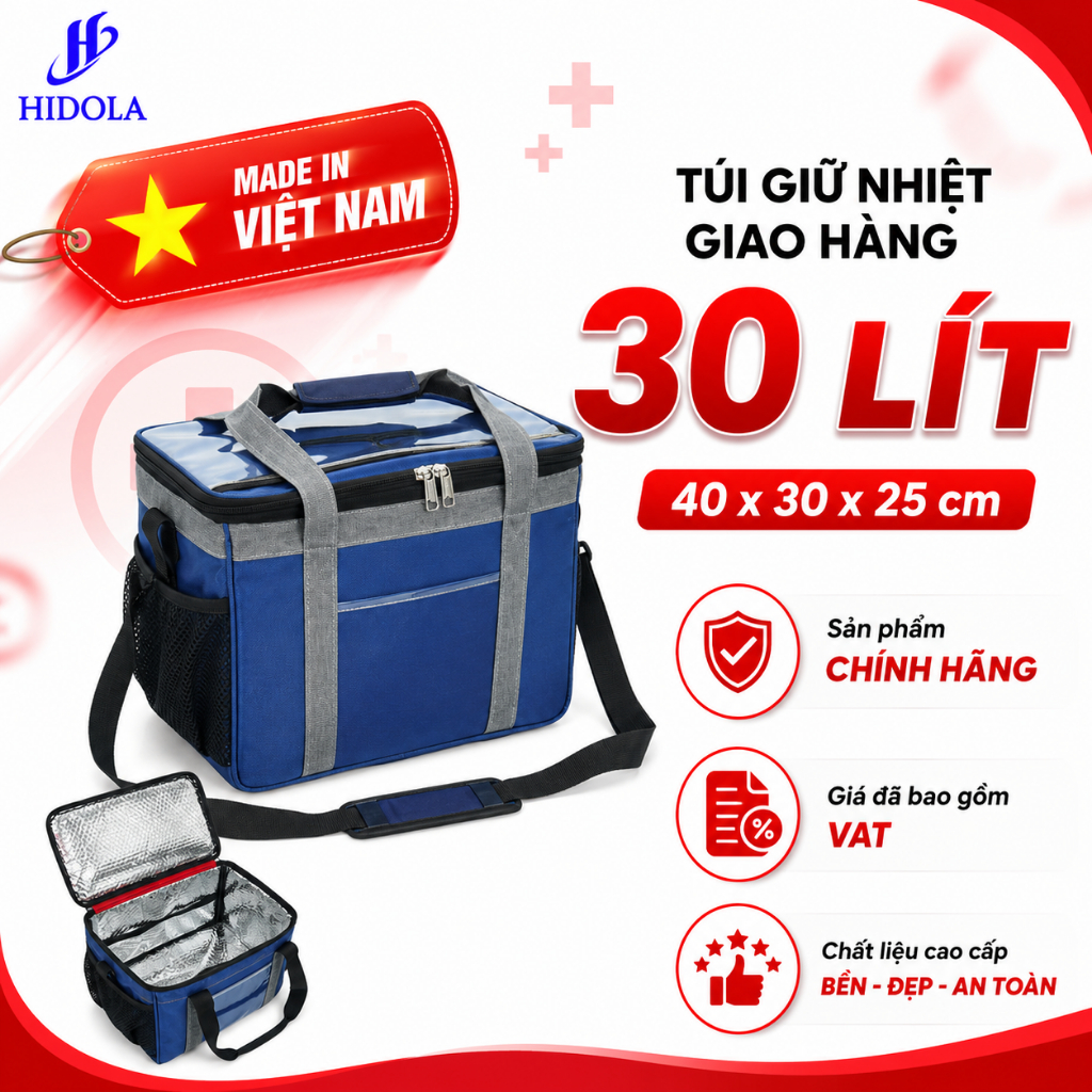 Túi giữ nhiệt giao hàng 7039GR24, 30 LÍT
