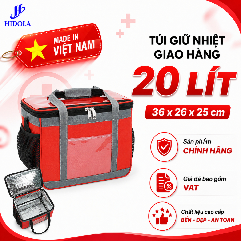 TÚI GIỮ NHIỆT GIAO HÀNG 20 LÍT HIDOLA-7036