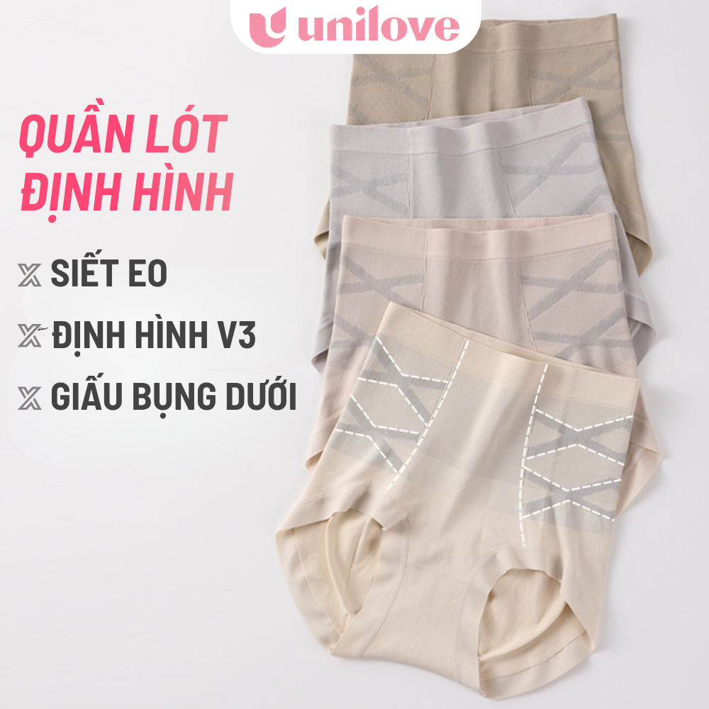 Set Quần Lót Định Hình Cạp Cao Nén Bụng Nâng Mông Unilove Quần Gen Nịt Bụng Giảm Mỡ Không Hằn 1643