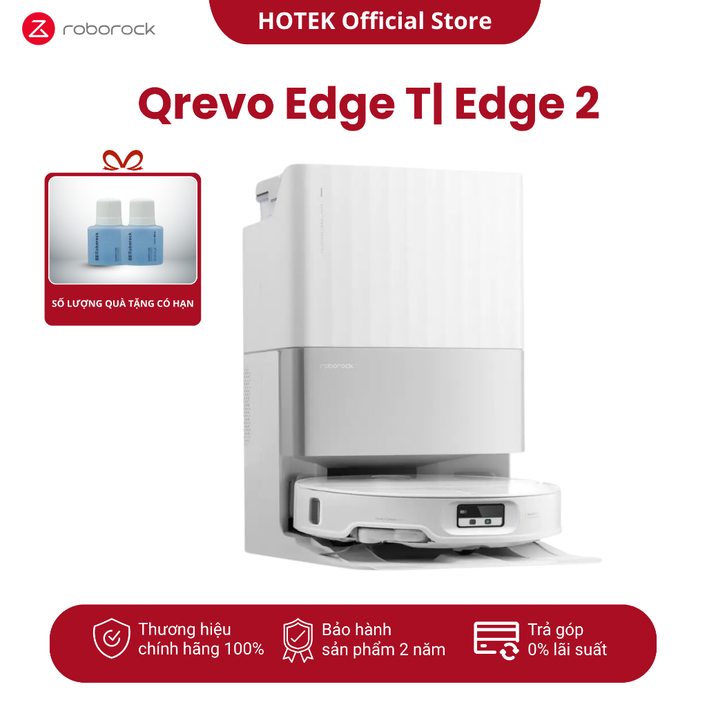 Robot hút bụi lau nhà Roborock Qrevo EdgeT|  Qrevo Edge 2 giặt sấy nóng, Hàng chính hãng bảo hành 24 tháng