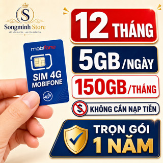🔥SIM MOBIFONE DATA KHỦNG-GÓI DATA 12MDT50 5GB/NGÀY-DUY TRÌ 1 NĂM-BH 12 THÁNG🔥