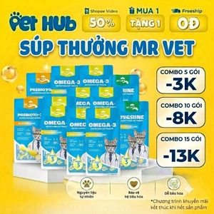 Súp Thưởng MR VET Cho Mèo, Bổ Sung Omega 3, Prebiotics, Taurine Hỗ Trợ Dinh Dưỡng Toàn Diện