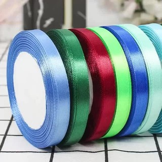 Ruy Băng Lụa 1cm 22 Mét 1 Cuộn 2 Cuộn Satin Vải Nhiều Màu Sắc Làm Phụ Kiện Handmade, Kẹp Tóc, Làm Nơ, Gói Hoa, Gói Quà