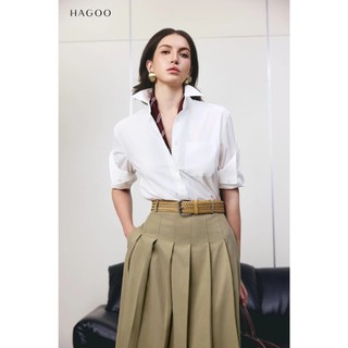 Áo sơ mi công sở nữ cao cấp HAGOO basic form oversize phong cách trẻ trung năng động [A8165]