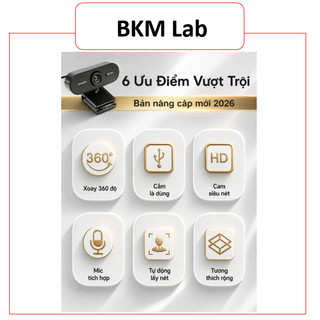 Webcam 4K/2K Xoay 360° Có Mic Cổng USB VOVOVA - Camera PC & Laptop - Livestream, Học Online Full HD Màu Bạc