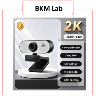 Webcam 4K/2K Xoay 360° Có Mic Cổng USB VOVOVA - Camera PC & Laptop - Livestream, Học Online Full HD Màu Bạc