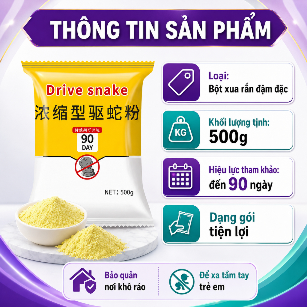 Bột Hỗ Trợ Xua Rắn 500g｜Dùng Cho Sân Vườn, Trang Trại, Cắm Trại｜Dạng Bột Dễ Rải