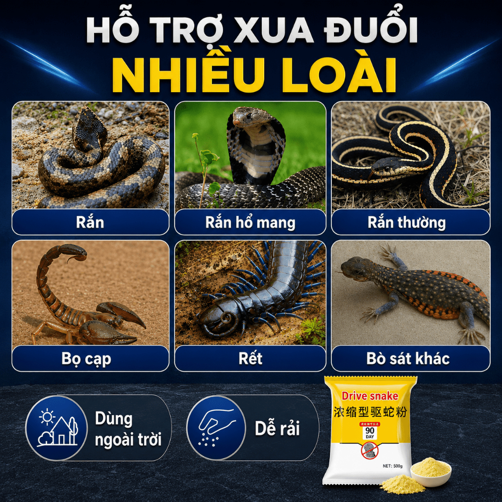 Bột Hỗ Trợ Xua Rắn 500g｜Dùng Cho Sân Vườn, Trang Trại, Cắm Trại｜Dạng Bột Dễ Rải