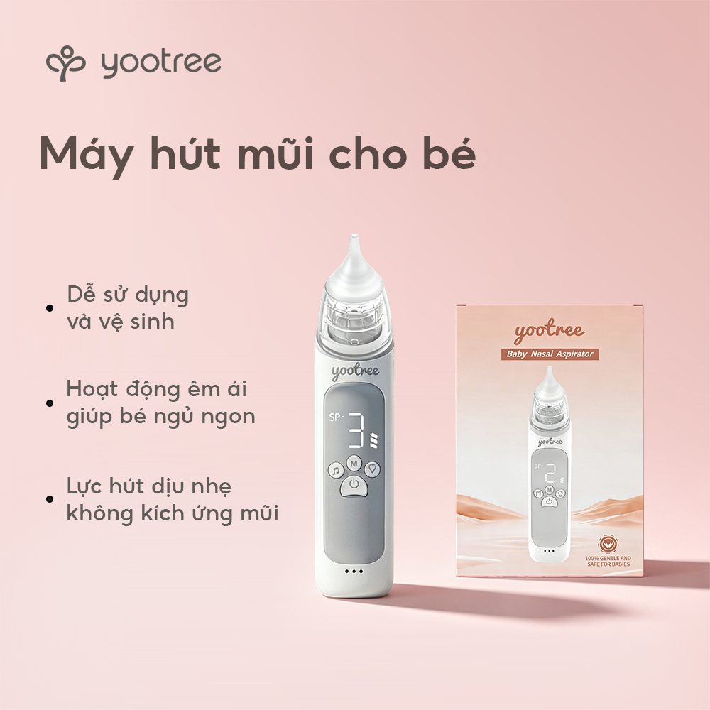 Máy hút mũi cho bé yootee đầu hút mũi an toàn không đau dụng cụ hút mũi cho bé sơ sinh 0 3 tháng