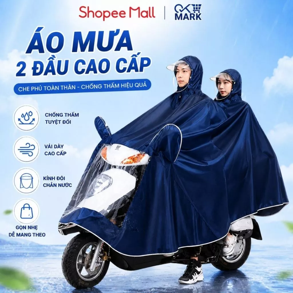 Áo mưa DIDOOGLT phản quang che phủ toàn thân