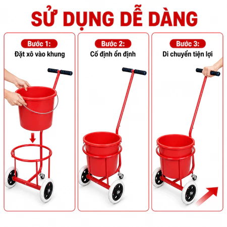 Xe kéo đựng nước thải gia đình kiểu kéo tay, xe đựng nước bẩn rác thải nhà bếp đa năng, phù hợp sử dụng ở nông thôn và n