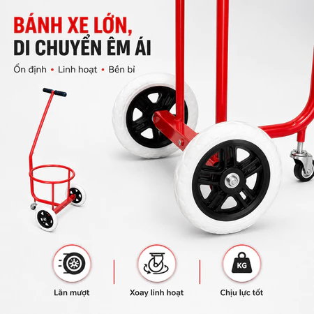 Xe kéo đựng nước thải gia đình kiểu kéo tay, xe đựng nước bẩn rác thải nhà bếp đa năng, phù hợp sử dụng ở nông thôn và n