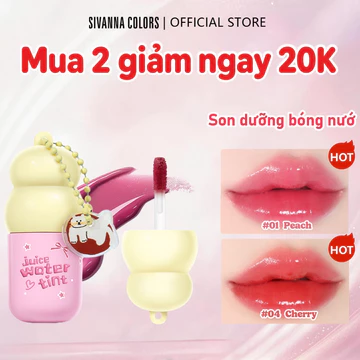 Son Môi Gloss Tint SIVANNA COLORS Chất Son Bóng Bền Màu Cung Cấp Độ Ẩm JUICE WATER HF843