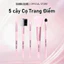 Bộ Cọ Trang Điểm SIVANNA COLORS 5 Cây Cao Cấp Lông Mềm Mịn Không Rụng Cọ Mắt Má Hồng Môi & Chân Mày Makeup BR01