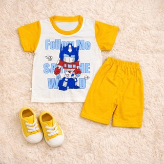 Set Bộ Bé Trai Áo Thun Tay Ngắn In Hoạ Tiết Siêu Ngầu, Quần Short Thun Mềm Mát Mùa Hè Cho Bé 7-30kg