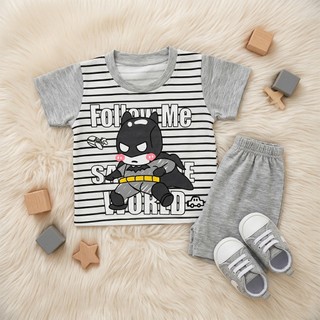 Set Bộ Bé Trai Áo Thun Tay Ngắn In Hoạ Tiết Siêu Ngầu, Quần Short Thun Mềm Mát Mùa Hè Cho Bé 7-30kg