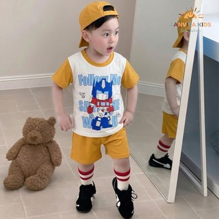 Set Bộ Bé Trai Áo Thun Tay Ngắn In Hoạ Tiết Siêu Ngầu, Quần Short Thun Mềm Mát Mùa Hè Cho Bé 7-30kg