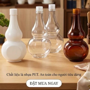 Chai Hồ Lô Nhựa Trắng/Nâu/Trong 800ml Cao Cấp Đựng Rượu, Đựng Mật Ong - Bình Hồ Lô Nhựa Dày Đẹp Trang Trí Giá Rẻ