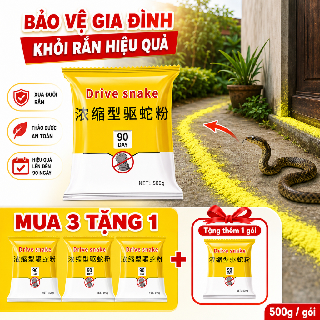 Bột Hỗ Trợ Xua Rắn 500g｜Dùng Cho Sân Vườn, Trang Trại, Cắm Trại｜Dạng Bột Dễ Rải