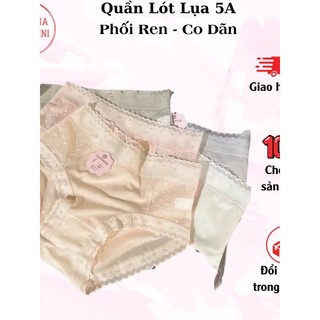 Set 10 Quần Lót Nữ Tơ Lụa Pha Ren Cao Cấp 5A, Quần Chip Nữ Mềm Mịn, Co Giãn Đàn Hồi, Thoáng Mát, Sang Trọng Quyến Rũ