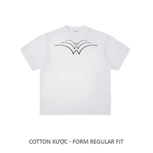 WAVE02 - ÁO THUN XƯỢC ĐÍNH ĐÁ -FROM RAGULAR FIT 230GSM - WHITE