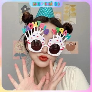 Mắt Kính Nhựa Sinh Nhật, Mắt Kính Happy Birthday Nhà Bo Hình Bánh Kem Đủ Màu