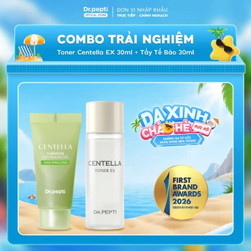 Combo Best Seller Dr.Pepti Nước Hoa Hồng 30ml Và Gel Tẩy Tế Bào Chết 30ml