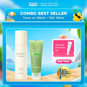 [CHÍNH HÃNG] Combo Làm Sạch Dưỡng Da Cơ Bản Gồm Toner Dr.PEPTI EX 180ml, Tẩy Tế Bào Centella 100ml Dành Cho Mọi Loại Da