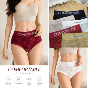 Sét 10 Quần Lót Thiết Kế COMFOR Ren Lụa ,Mềm Mịn Thoáng Khí, Cạp Cao che khuyết điểm