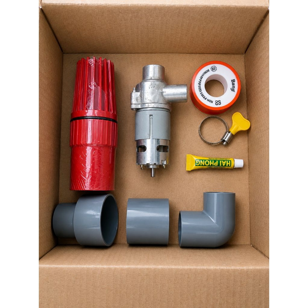 máy bơm nước 12 v thái bình dùng bình acquy tưới cây ,rửa xe.