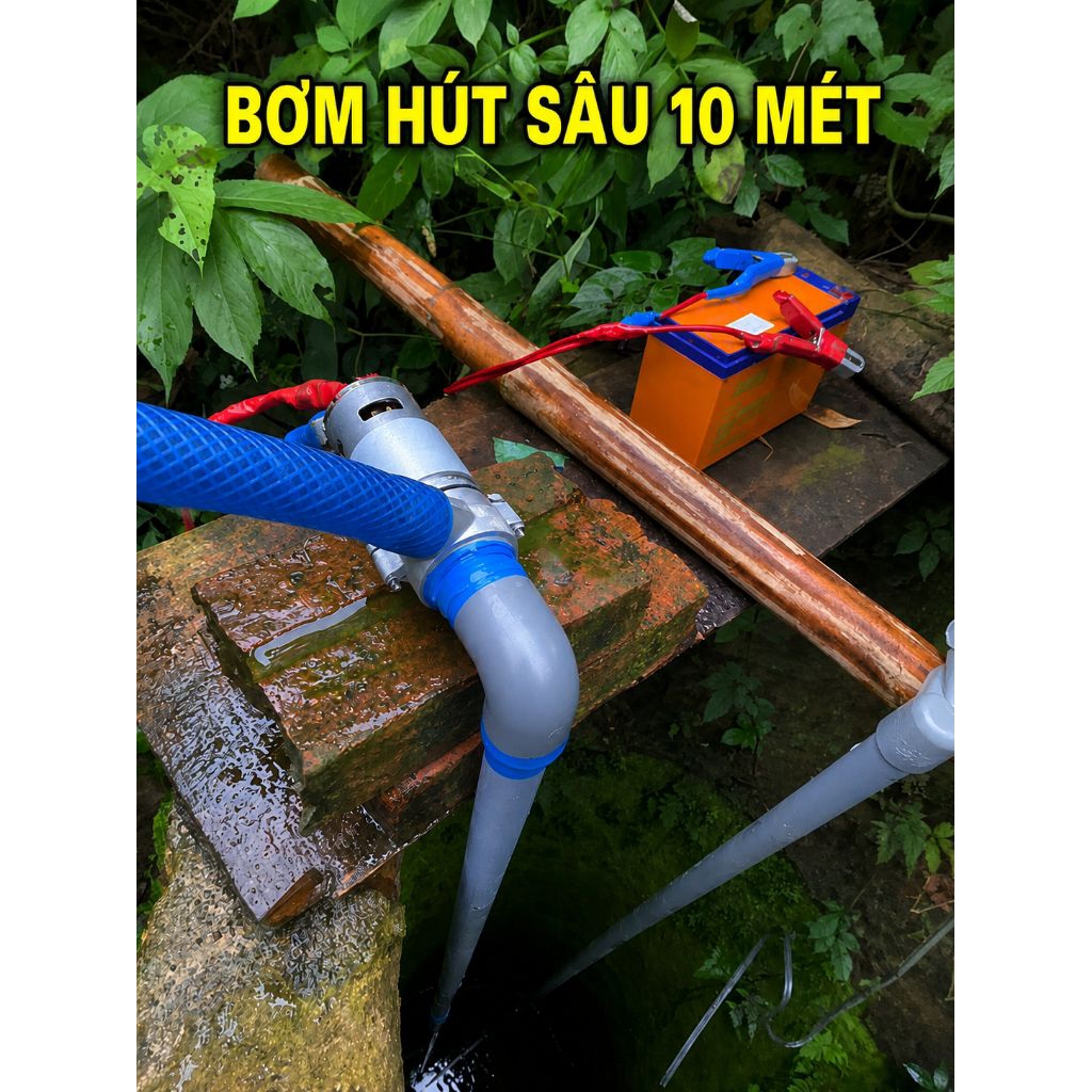 máy bơm nước 12 v thái bình dùng bình acquy tưới cây ,rửa xe.