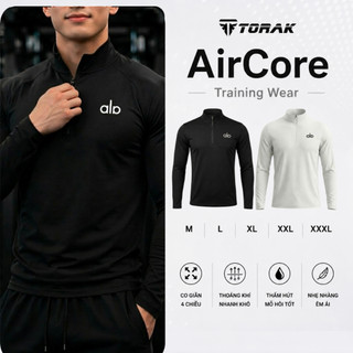 Áo Thun Dài Tay Cổ Zip ALA  Co Dãn 4 Chiều Cho 45-90kg Phù Hợp Tập Gym, Đạp Xe, Chạy Bộ