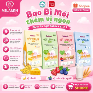Bánh Ngũ Cốc Ăn Dặm Babba's Baby Nhập Khẩu Hàn Quốc, Bánh Ăn Dặm Dinh Dưỡng Cho Bé Từ 8 Tháng Tuổi