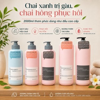 NASAKII (Chính Hãng) Cặp Dầu Gội Xả 1000ml và 2000ml Phục Hồi Hư Tổn Ngăn Tóc Gãy Rụng