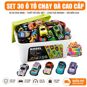 Thùng 30 xe ô tô đồ chơi hợp kim, xe ô tô đồ chơi cho bé trai, ô tô con hợp kim chạy đà, Ô tô dồ chơi decor bàn học