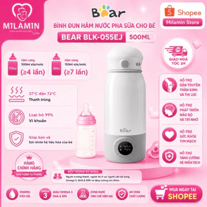 Máy Hâm Sữa Di Động Pin 10000mAh BKL-055EJ – Giữ Nhiệt 11-17H, Sạc Nhanh Type-C, Màn Hình LED, An Toàn Cho Bé .