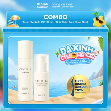 [CHÍNH HÃNG] Combo Dưỡng Trắng Da DR.PEPTI Nước Hoa Hồng Centella EX 180ml Và Serum Tinh Chất Sáng Da Mờ Nám 30ml