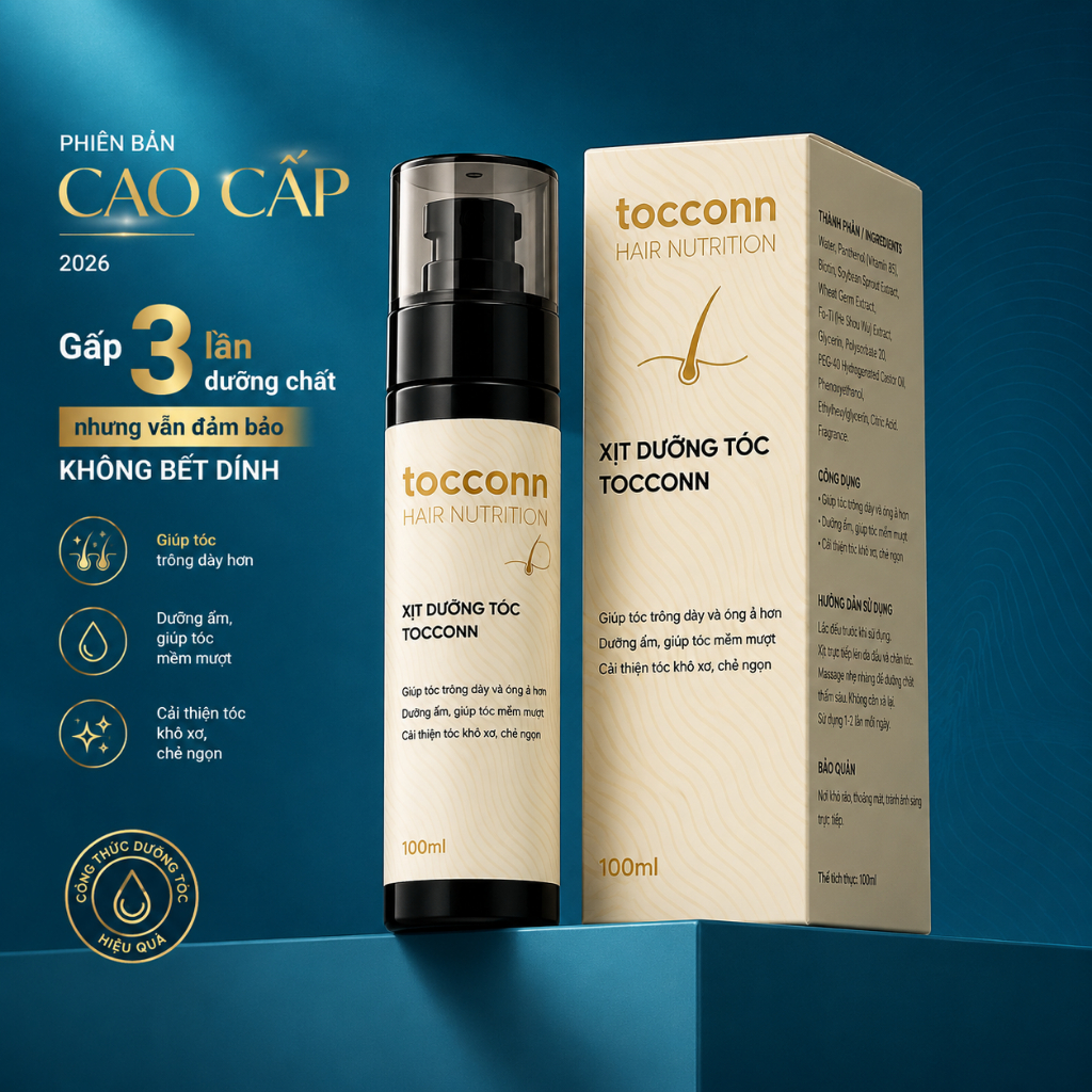 Xịt Dưỡng Tóc Tocconn 100ml - hỗ trợ kích thích mọc tóc con - nuôi dưỡng nang tóc chắc khoẻ dày