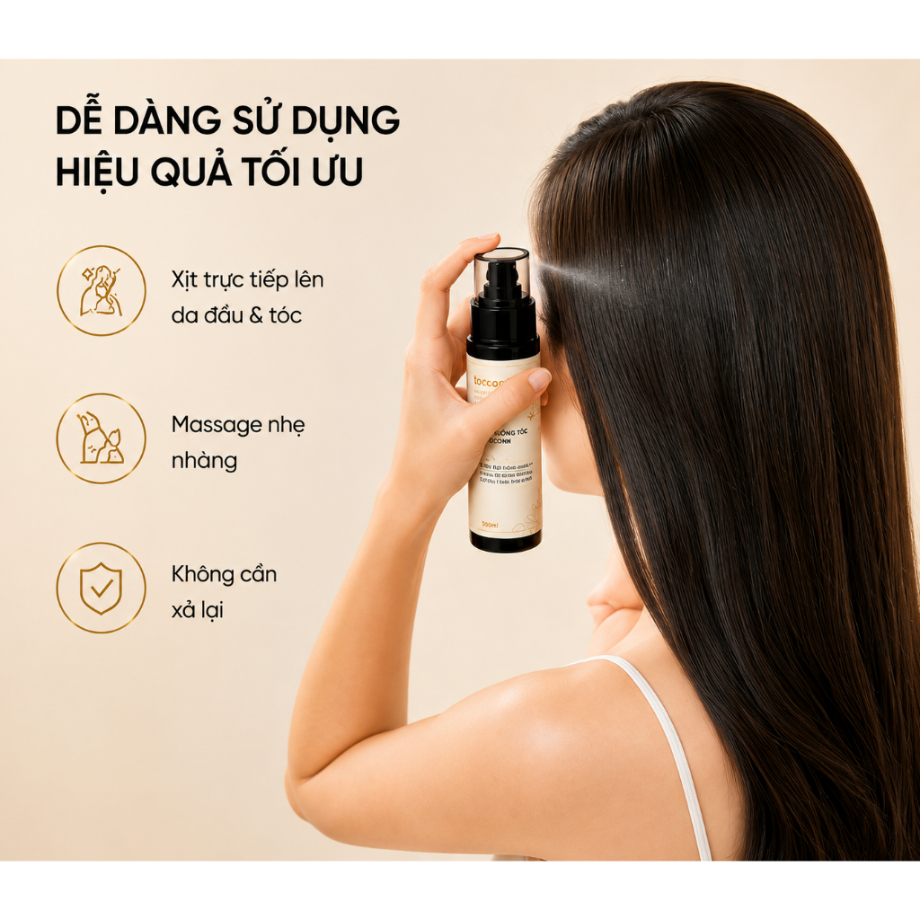 Combo 3 chai xịt dưỡng hỗ trợ kích thích mọc tóc con - thương hiệu Tocconn - 100ml - chăm sóc tóc nữ