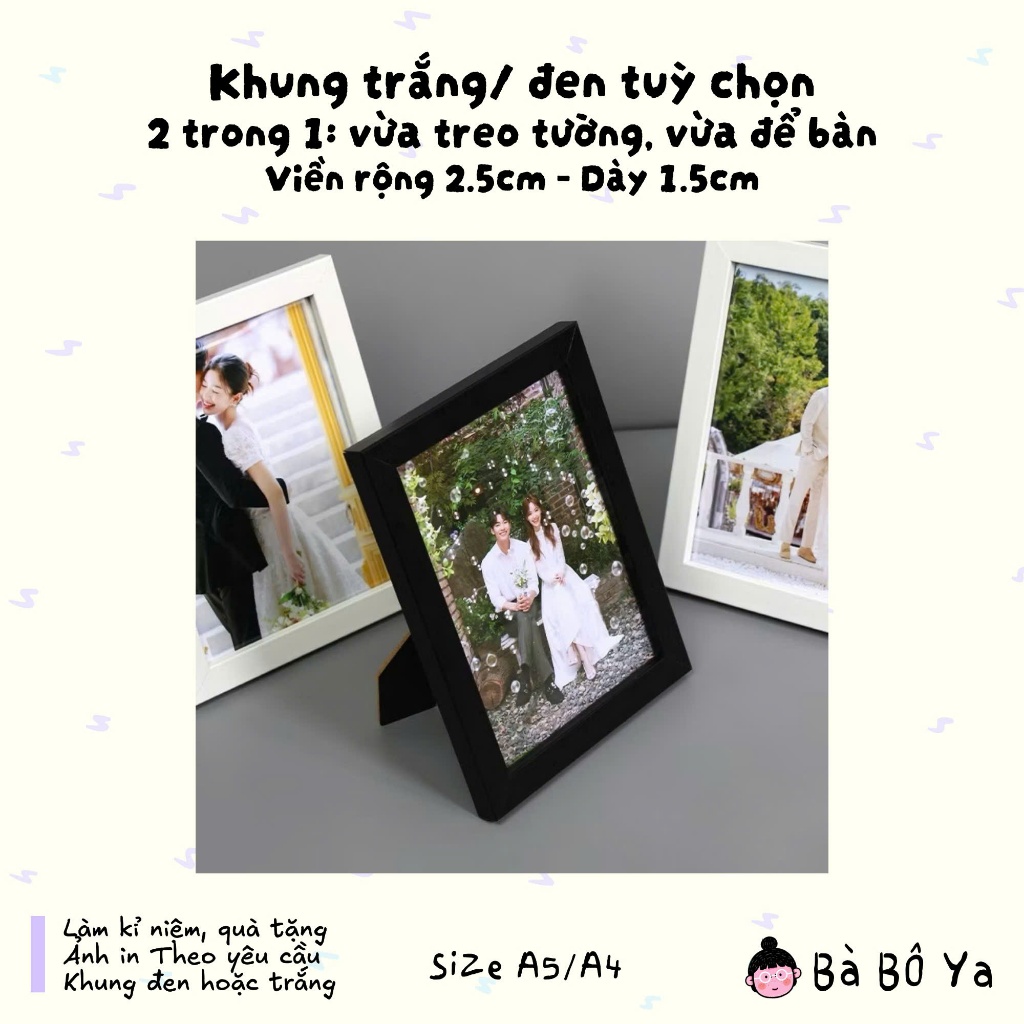 In Theo Yêu Cầu | Khung Ảnh Treo Tường và Để Bàn - Kỷ niệm, sinh nhật, lễ cưới, thôi nôi - Quà tặng Bạn Bè, Người Yêu