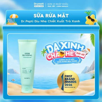 [CHÍNH HÃNG] [01/2027] Sữa Rửa Mặt Dr.pepti Trà Xanh Bạc Hà Dr. Pepti Herb Blending Cleansing Foam 110ml RM02