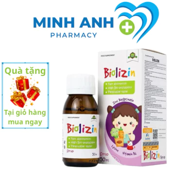[Quà tặng cho bé]Kẽm ăn ngon hữu cơ Biolizin dành cho bé từ 3 tháng tuổ - Sieuthimevabe01