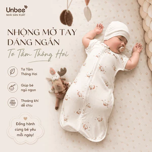 Nhộng Thông Hơi Mở Tay Unbee Cho Bé Chất Liệu Tơ Tằm Giúp Ngủ Ngon, Tránh Giật Mình Từ 0-9M