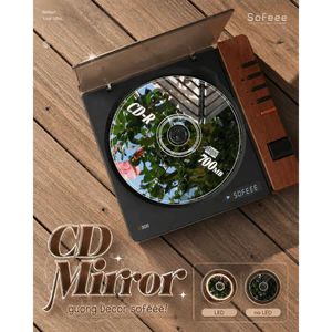 SOFEEE Gương tròn treo tường hình đĩa CD decor check in selfie phòng ngủ, shop thời trang, quán cafe, salon